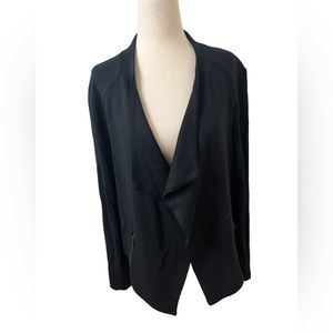 Majestic Filatures open front knit cardigan sweater or jacket 🥰 EUC ~ large blk